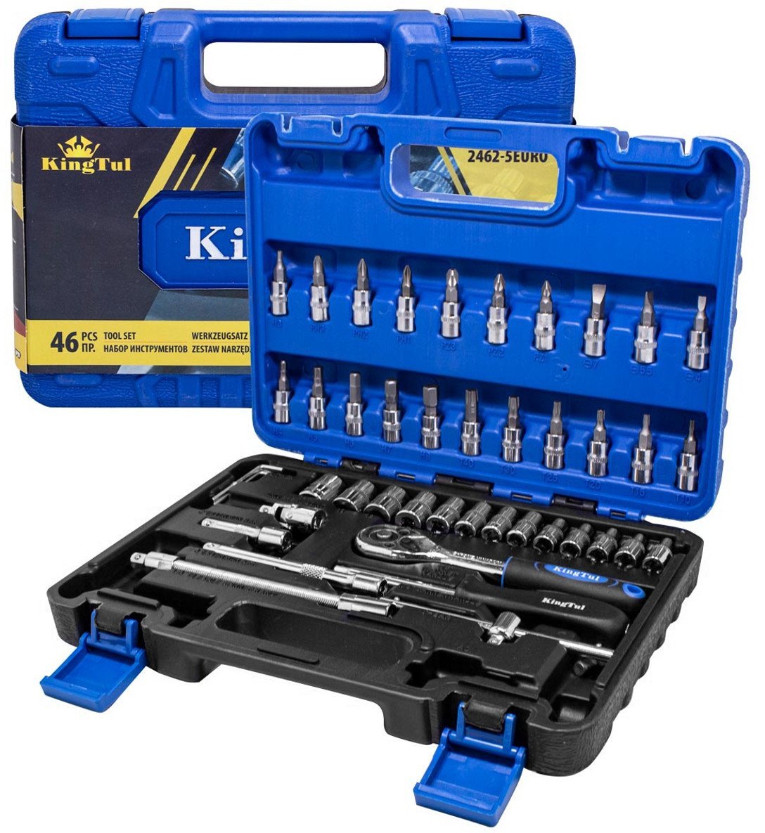 Zestaw narzędzia 1/4 bity nasadki 46 el walizka