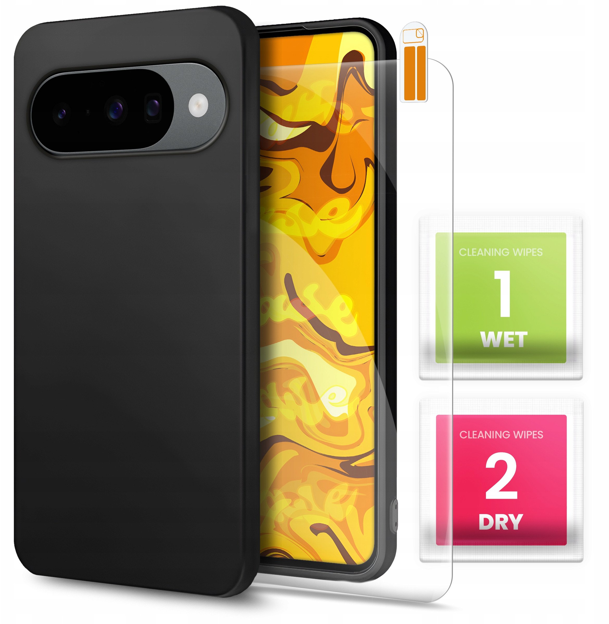 Etui do Google Pixel 10 / 10 Pro (Czarne, Matowe, Obudowa Slim) SZKŁO 9H