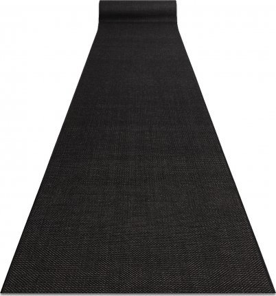 CHODNIK SIZAL FLOORLUX wzór 20433 czarny GŁADKI 80 cm, 80x590 cm
