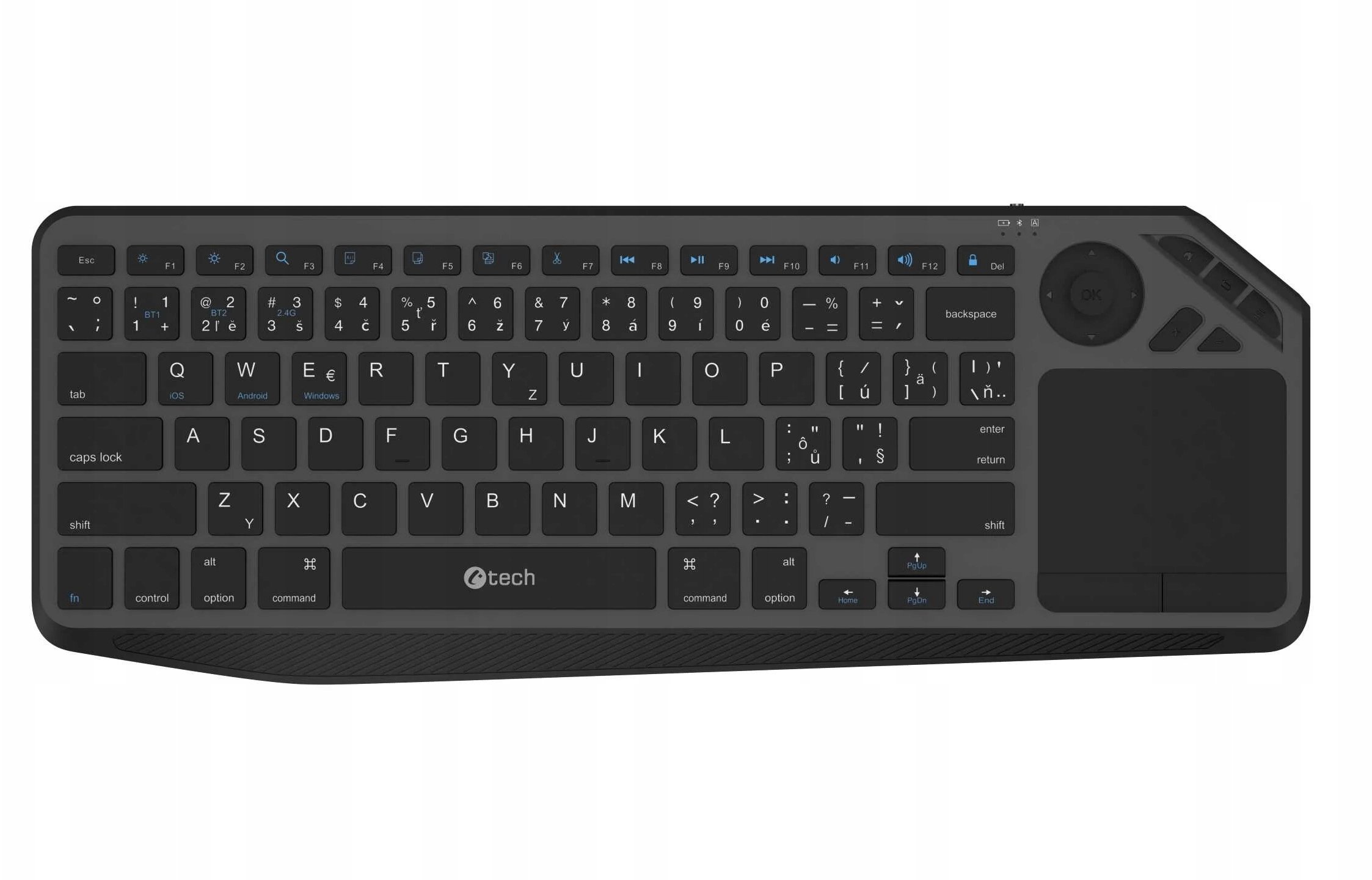 Klawiatura C-Tech C-TECH Klawiatura WLTK-02 Bezprzewodowa Touchpad czarny