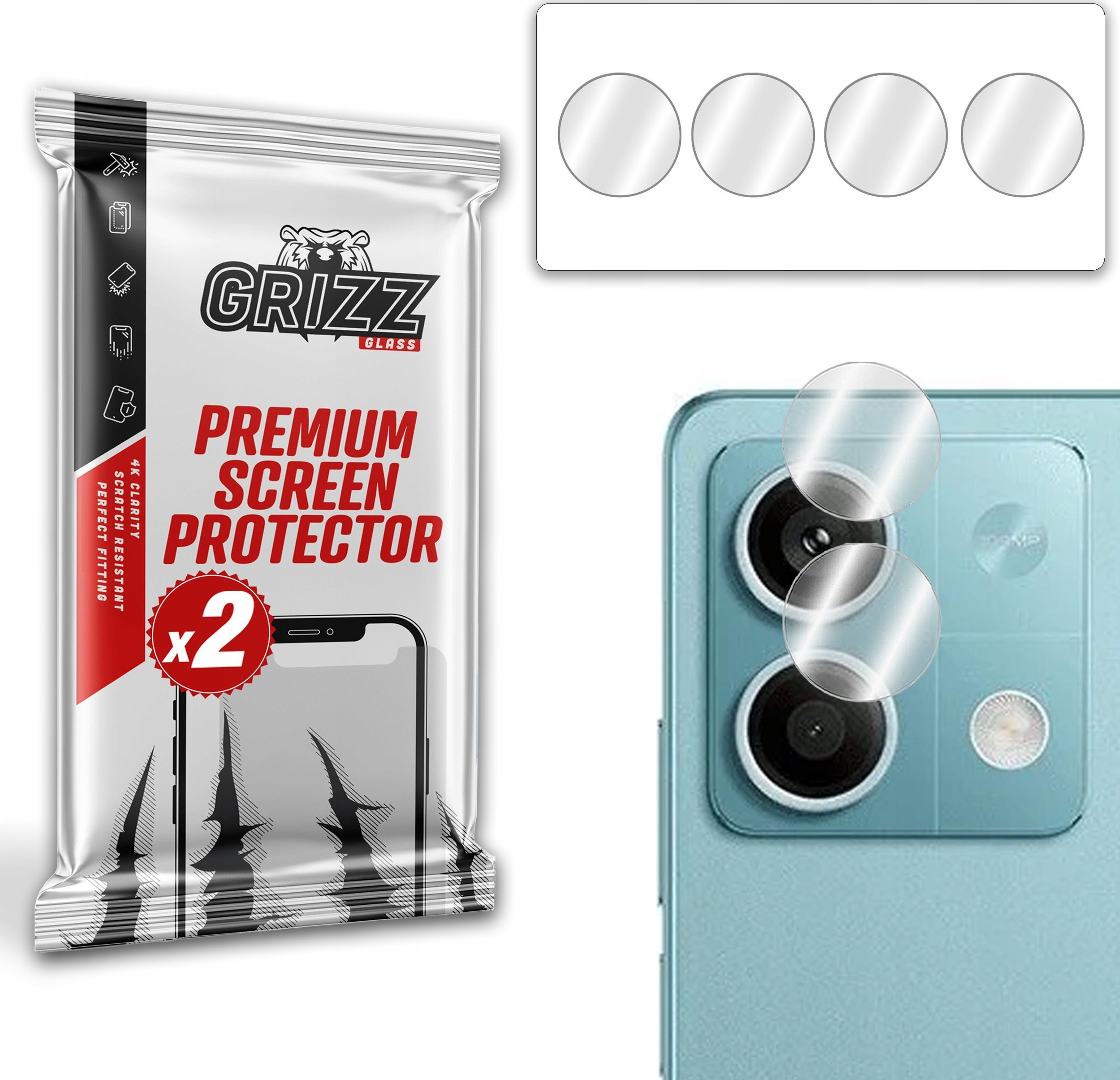 GrizzGlass Szkło na aparat GrizzGlass HybridGlass Camera do Xiaomi Redmi Note 13 5G