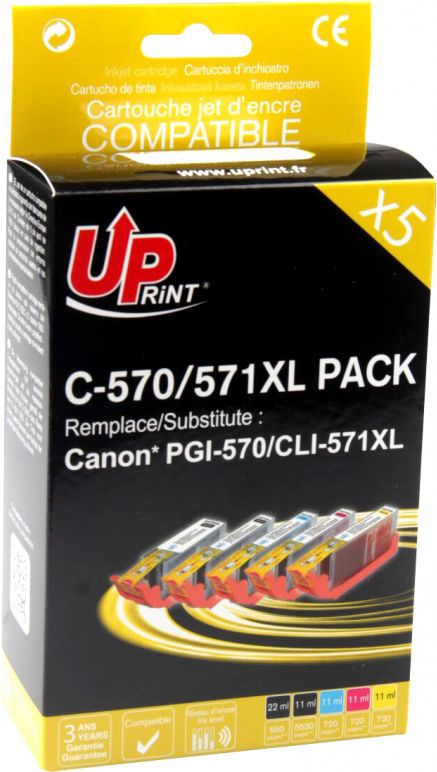 Tusz UPrint Zestaw tuszy C-570/571XL / CLI571 (2x Black, Cyan, Magenta, Yellow)