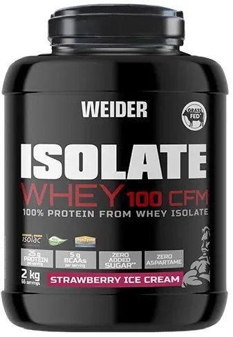 Weider - Izolat, Isolate Whey 100 CFM, Lody Truskawkowe, Proszek, 2000g