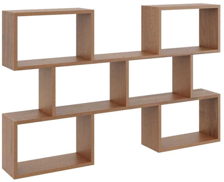 KROKUS Regał ścienny, półka wisząca, 127x18x80 cm, orzechowy, matowy