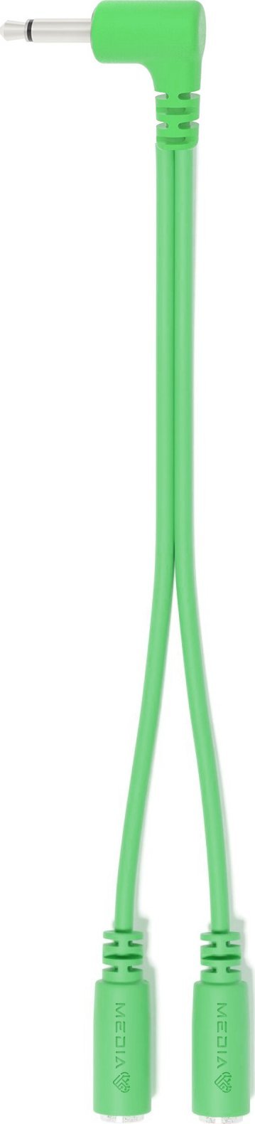 Kabel Medialove Kabel SPLITTER Y kątowy Eurorack Patch 3,5mm Mono minijack 1 x 15cm zielony
