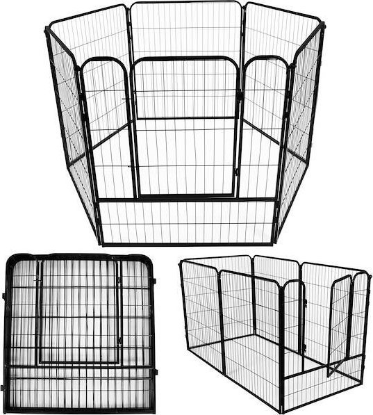 Springos Kojec dla zwierząt wybieg klatka dla psa 184x94x100 cm czarna UNIWERSALNY