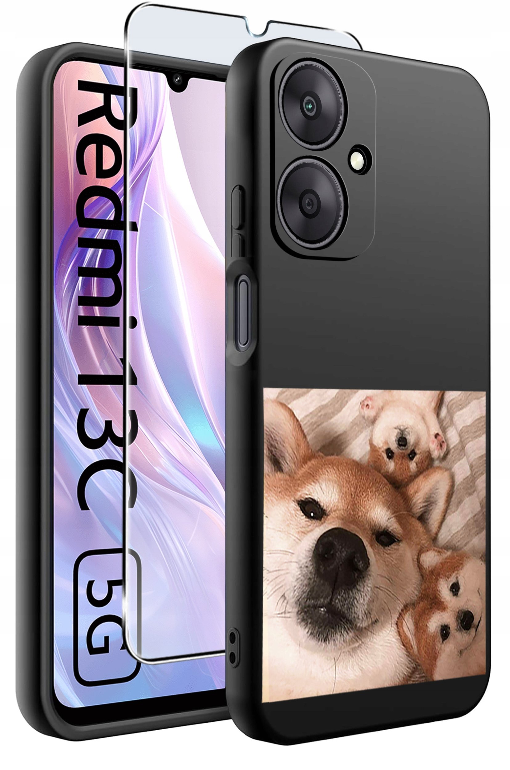 ETUI do Xiaomi Redmi 13C 5G WZORY |SILIKONOWE MATT CASE +SZKŁO HARTOWANE 9H