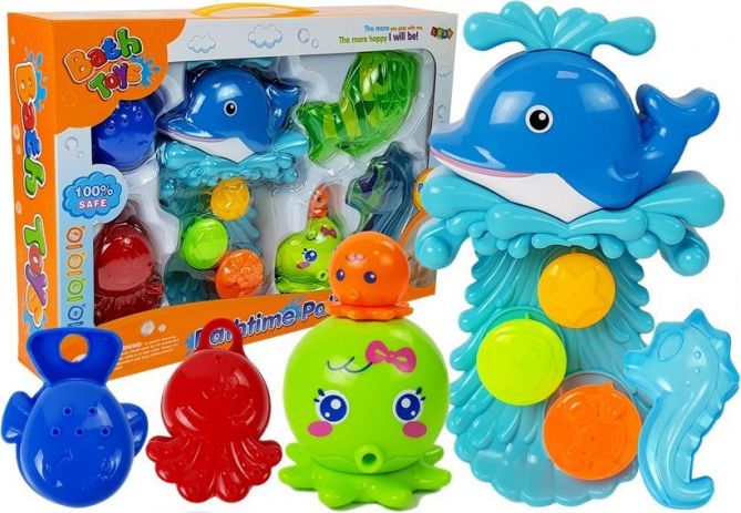 Lean Sport Zestaw do Kąpieli Delfinek Zwierzęta Morskie Plastikowe Wodospad