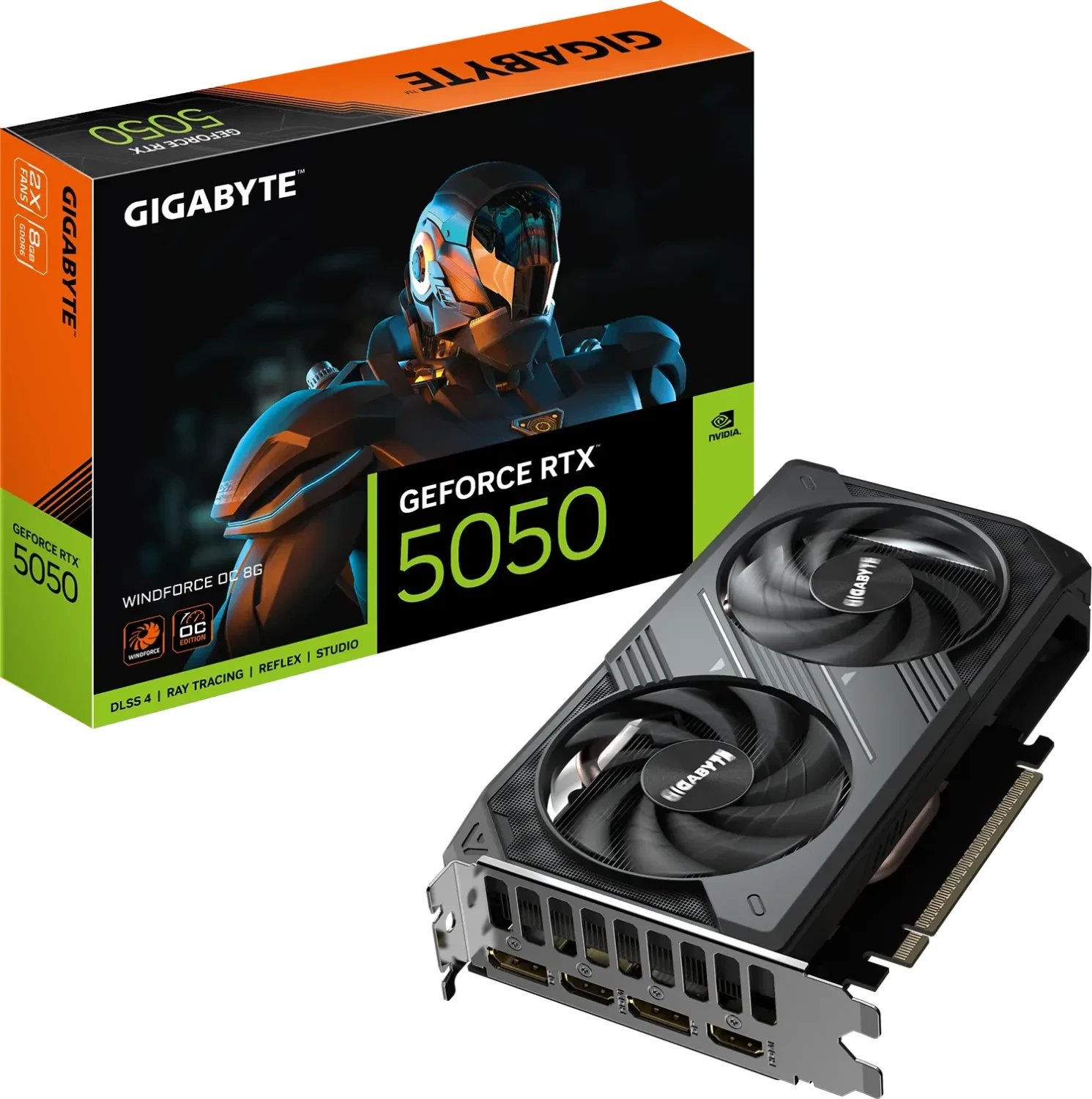 Karta graficzna Gigabyte GeForce RTX 5050 Windforce OC 8GB GDDR6 DLSS4 (GV-N5050WF2OC-8GD)