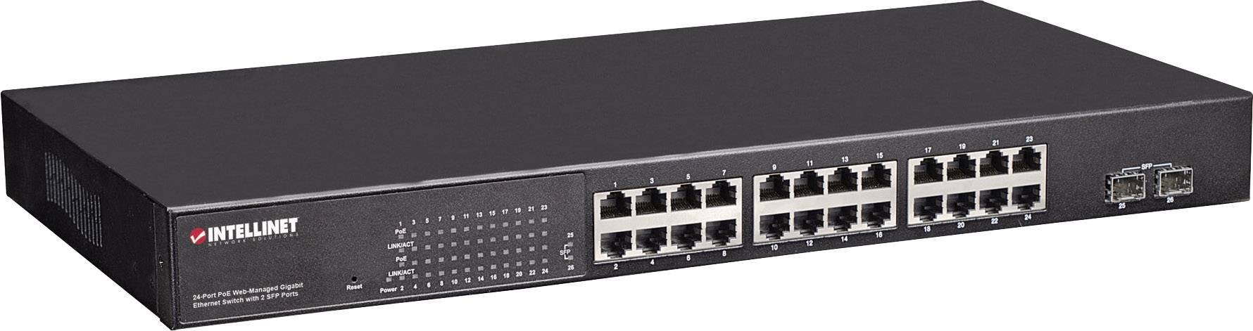 Switch Intellinet Network Solutions GIGABIT 24x 10/100/1000 RJ45 POE+ 2x SFP MANAGED (560559)