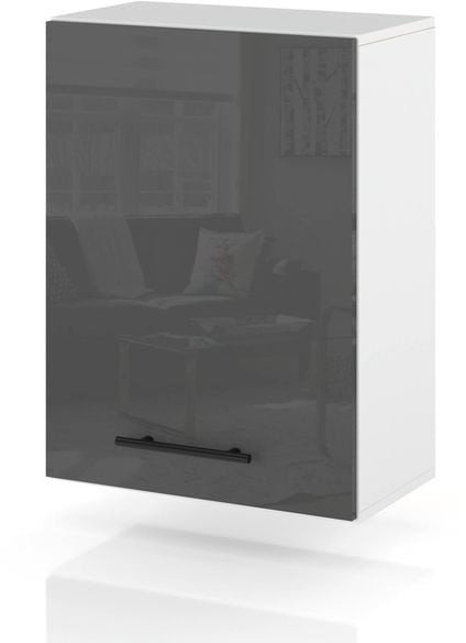 szafka kuchenna wisząca modułowa z uchwytami 50cm spremium szary połysk