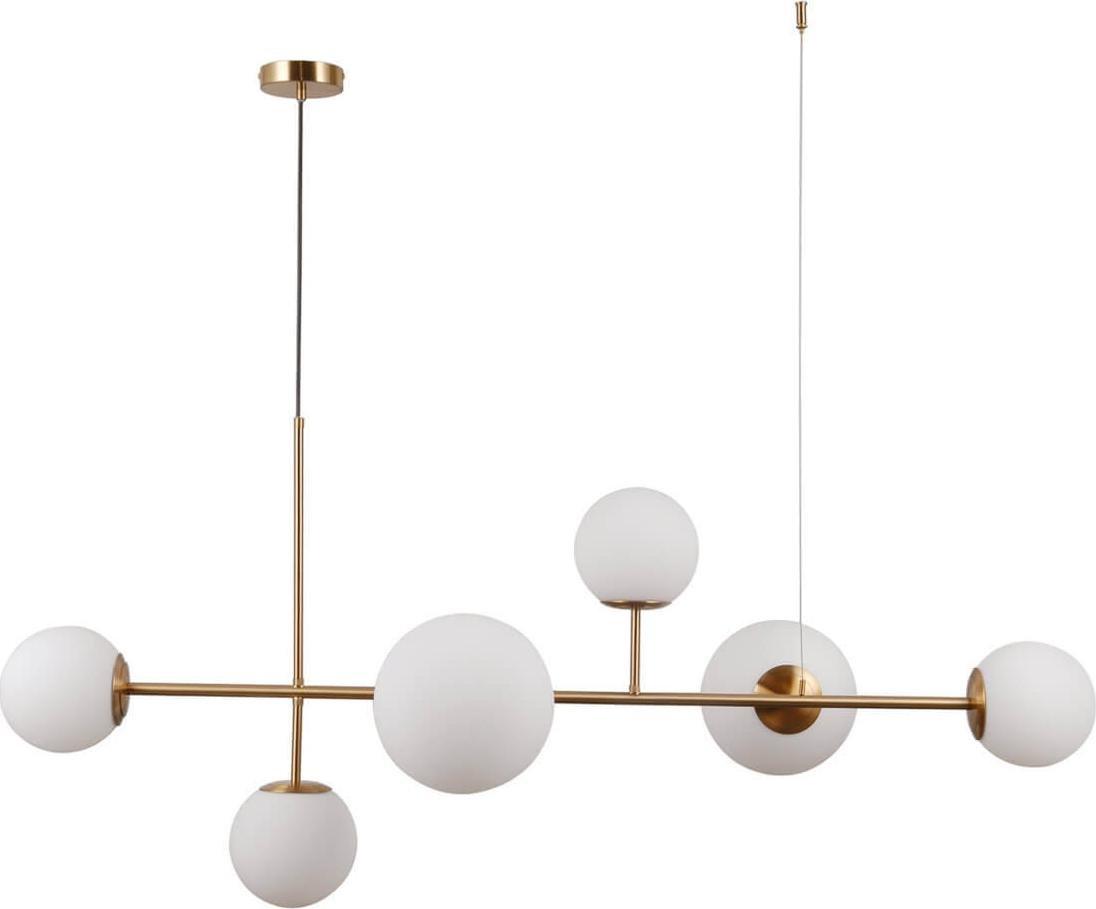 Lampa wisząca Italux LAMPA wisząca VAILANTE PND-31221-6-HBR Italux loftowa OPRAWA zwis szklane kule balls mosiądz