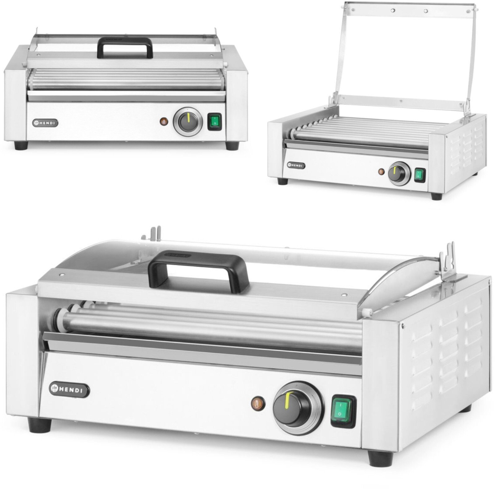 Podgrzewacz rolkowy do parówek hot-dogów z pokrywą 9 rolek 45 cm 790 W Podgrzewacz rolkowy do parówek hot-dogów z pokrywą 9 rolek 45 cm 790 W