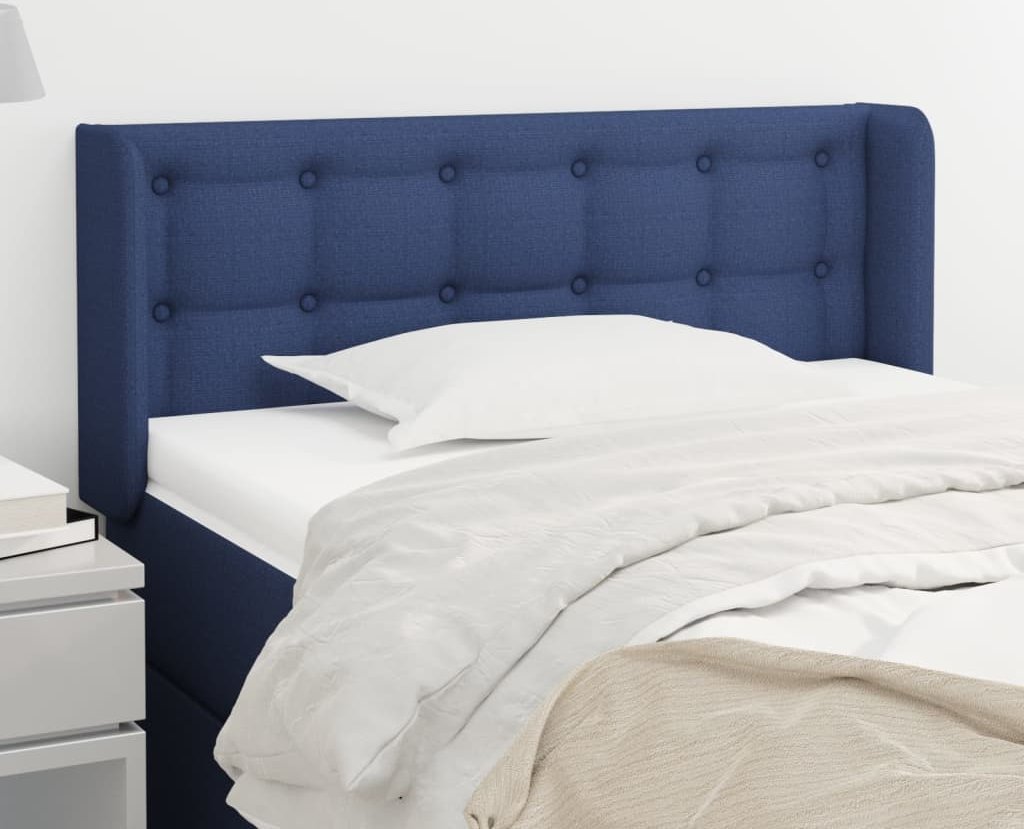 vidaXL vidaXL Zagłówek uszak, niebieski, 103x16x78/88 cm, tkanina