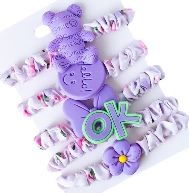 Gumki - frotki do włosów typu "scrunchie" (G126) - 1op.-5szt