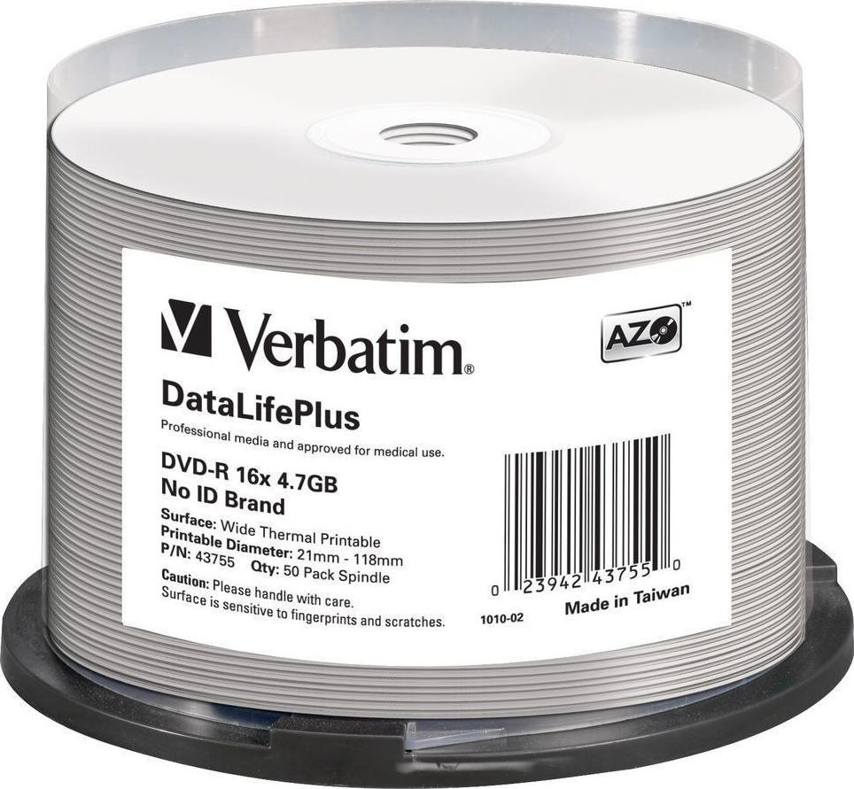 Verbatim DVD-R VERBATIM 4.7 GB 16x Spindle 50 szt.
