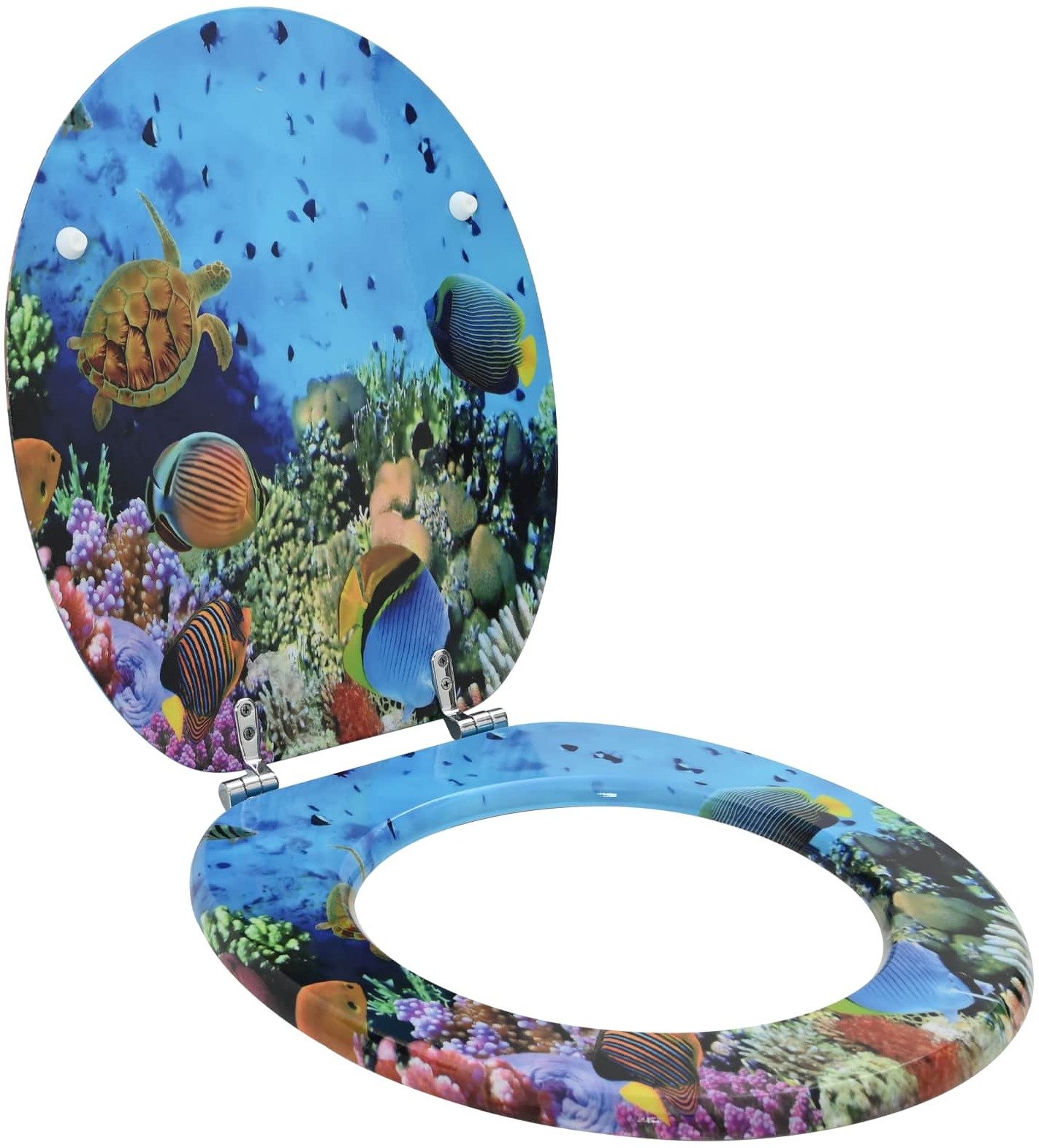 vidaXL Deska toaletowa Głęboki niebieski morski 44 x 38 cm Płyta MDF