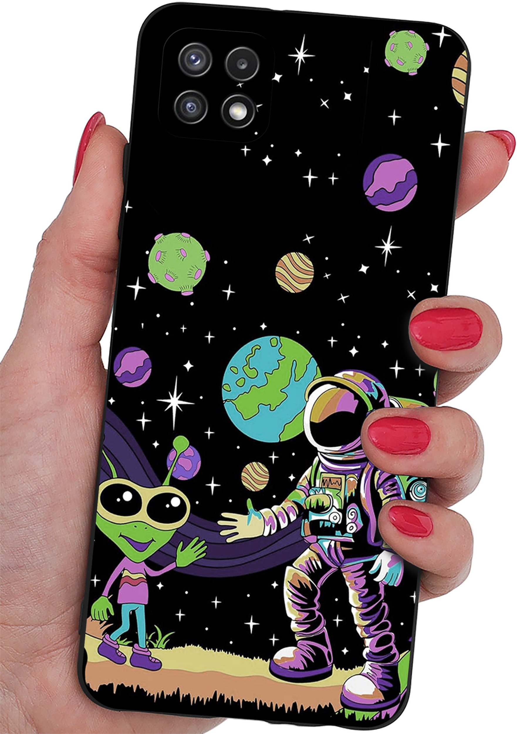 Etui do Samsung A22 5G WZORY |SILIKONOWE MATT CASE + SZKŁO 9H