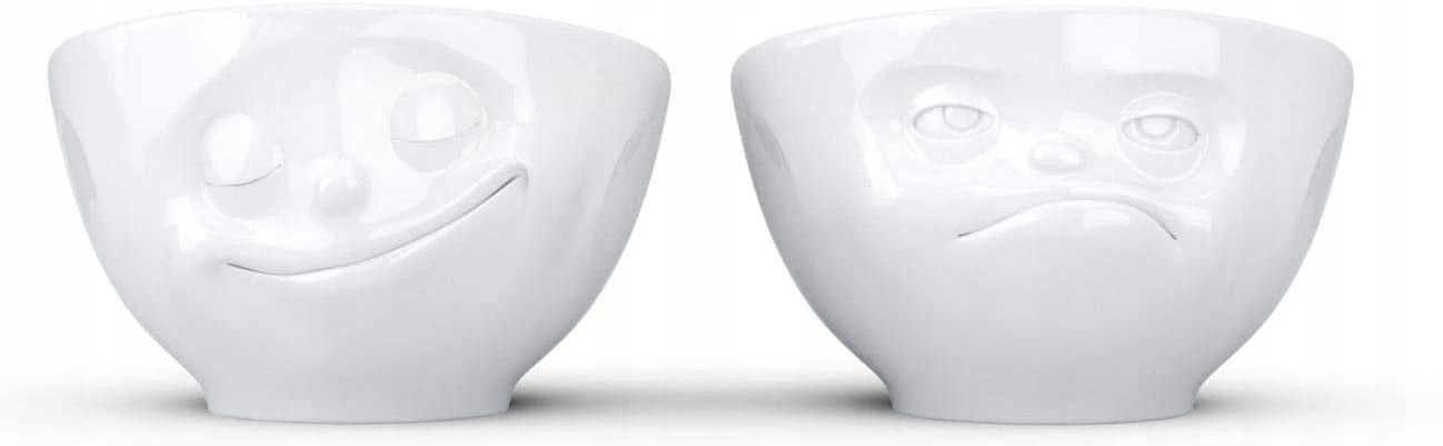 FIFTYEIGHT Eierbecher Set Nr.3 - Glücklich & Hmpff weiß