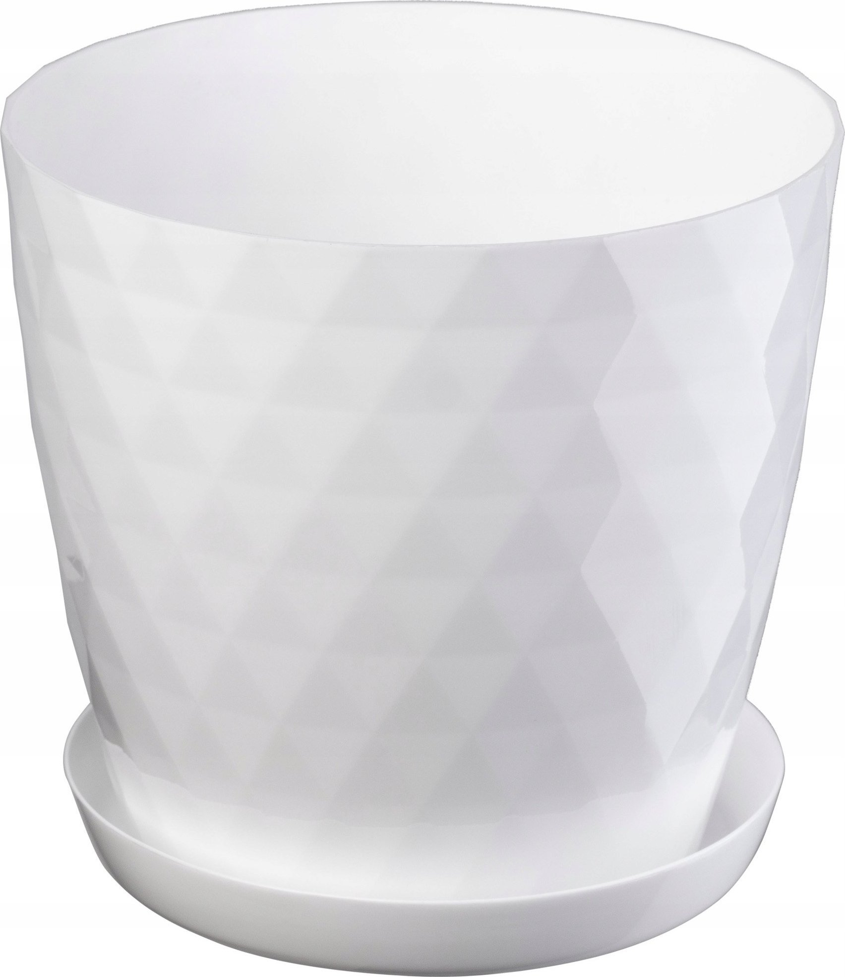 Kadax Doniczka + Podstawka Cristal Biała 20cm Kolory