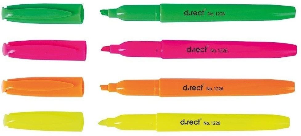 Zakreślacz cienki 1226 4 kolory D.RECT