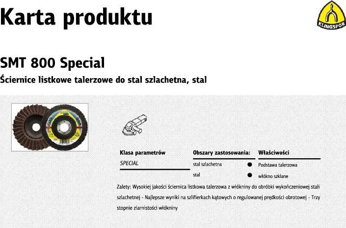 Klingspor KLINGSPOR ŚCIERNICA LISTKOWA Z WŁÓKNINY SMT800 125MM COARSE K278498 KLINGSPOR