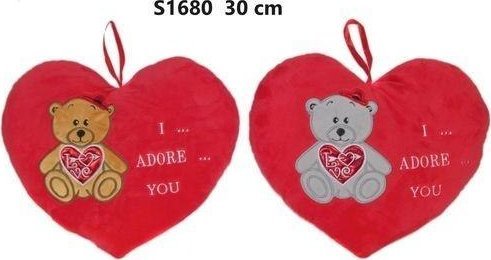 Poduszka Serce miś 30cm MIX