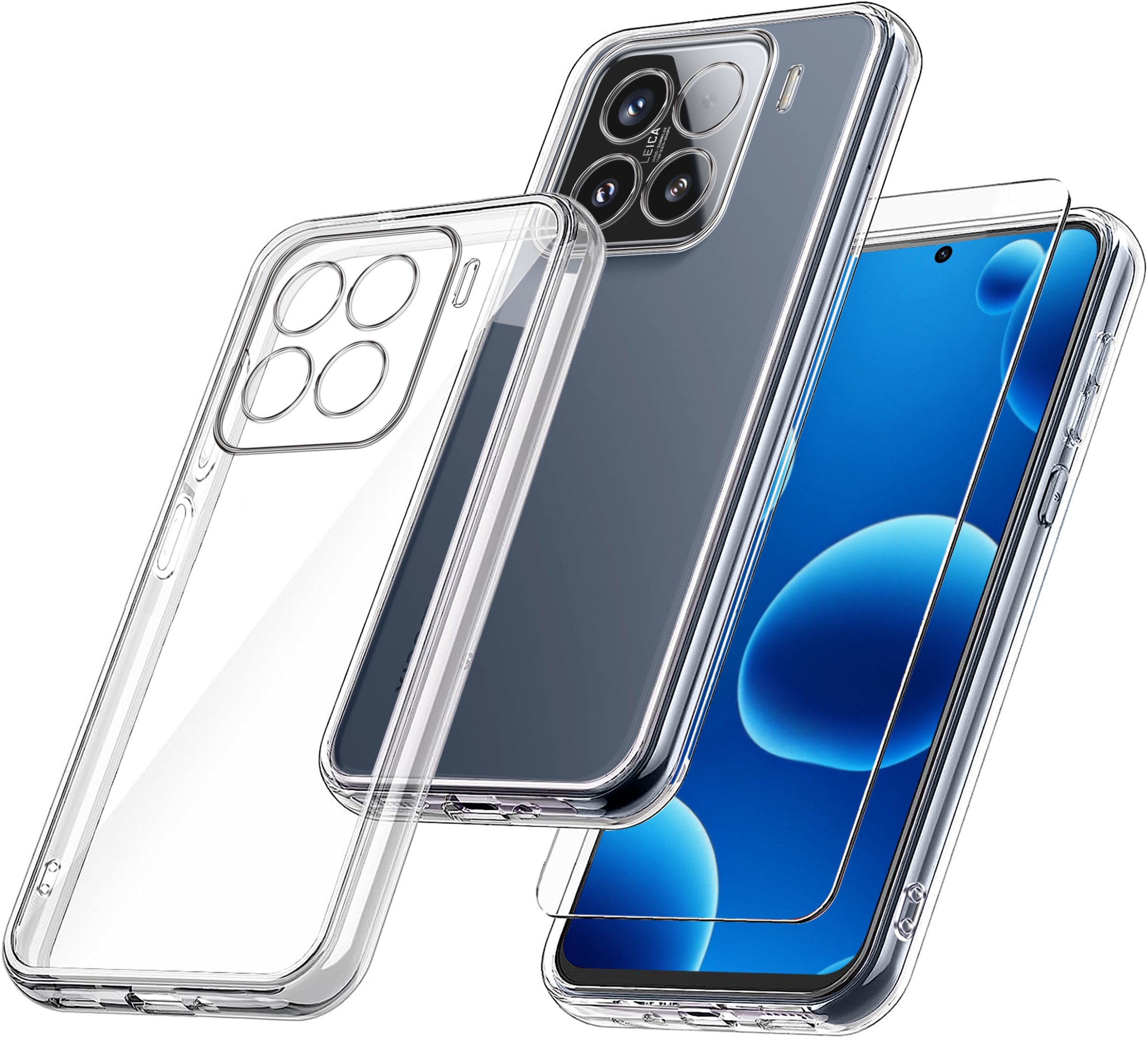 Etui do Xiaomi 15 Pro WZMACNIANE SILIKONOWE PRZEZROCZYSTE + Szkło 9H