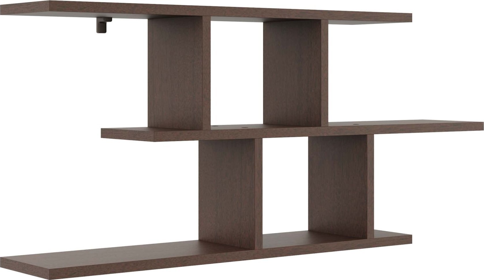 Tyletegotu Półka wisząca, asymetryczne przegrody, 100x18x45 cm, wenge, mat