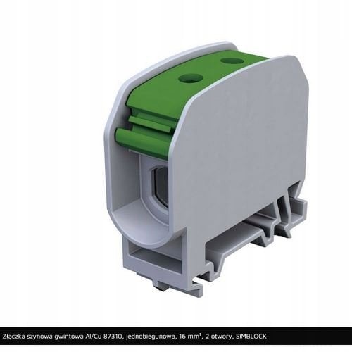 Simet Złączka szynowa gwintowany 16mm Al/Cu STB 16 (87110) SIMBLOCK zielony 81000005