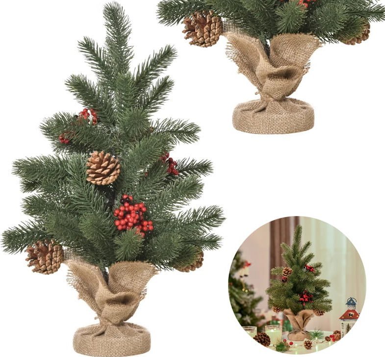 Choinka Sztuczna Mini Z Ozdobami 55 Gałęzi 50 cm PAKO 830-386