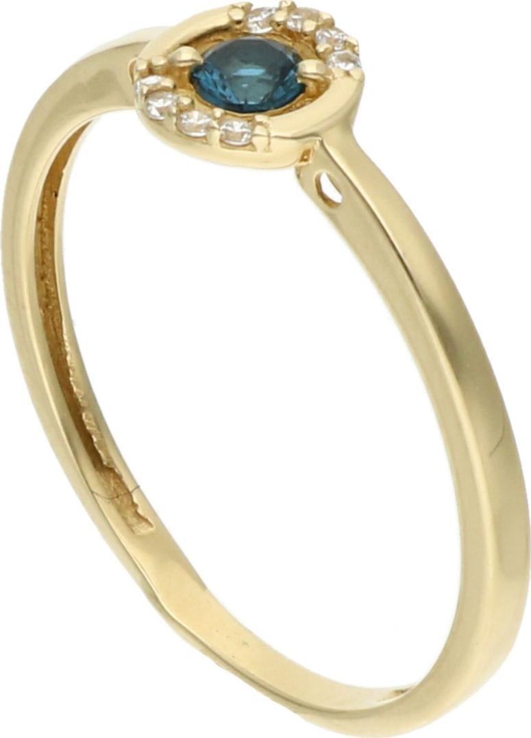 Rosanto Subtelny pierścionek z niebieską cyrkonią roz. 16 585 14k