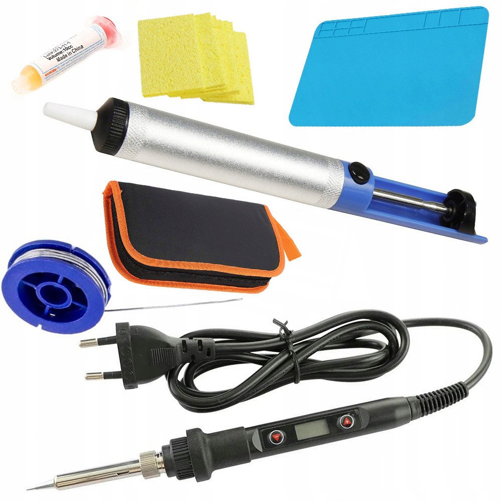 LUTOWNICA KOLBOWA Z WYŚWIETLACZEM MATA CYNA ODSYSACZ PIÓRNIK GĄBKA TOPNIK