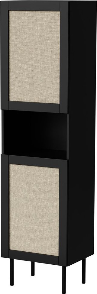 Cama Meble Witryna JUTA 50x39,5x190 czarny + linol calabria