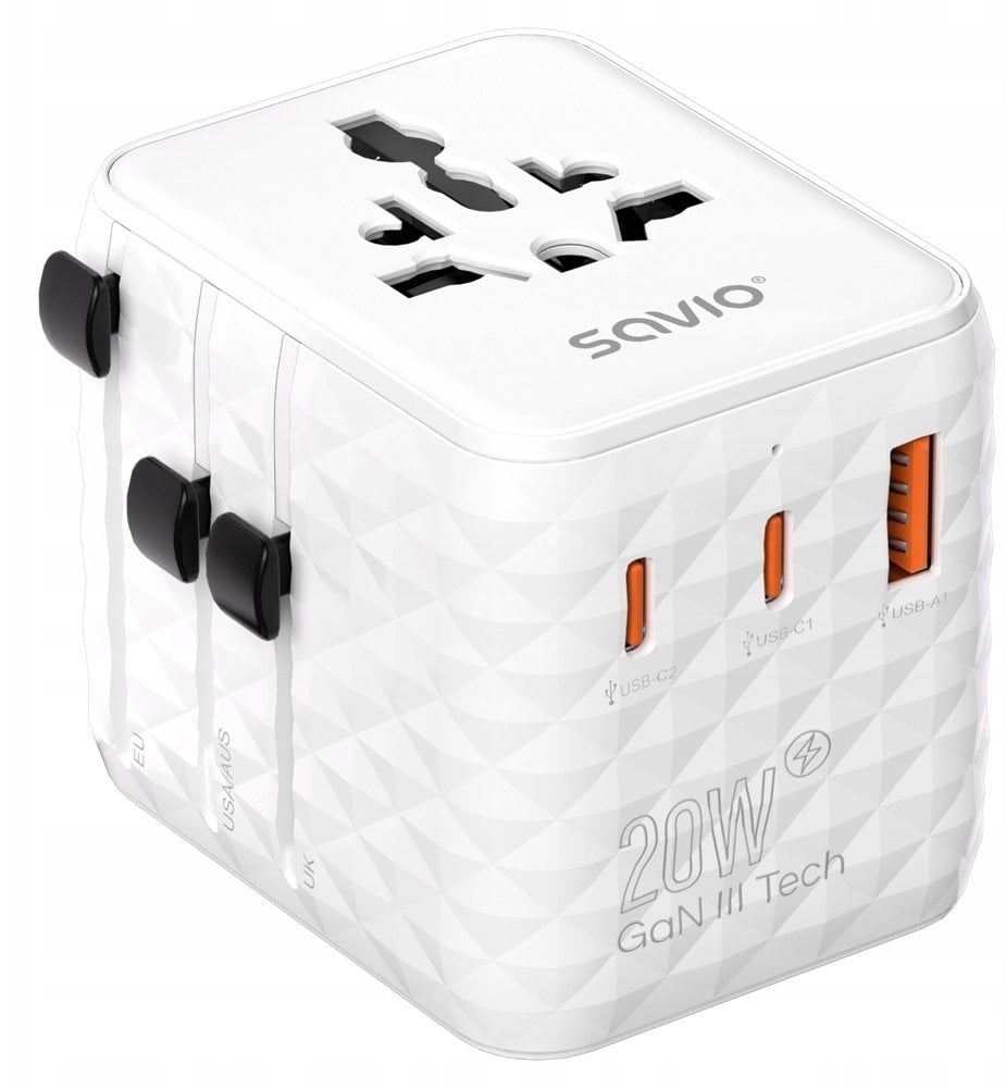 SAVIO AP-08 Uniwersalny adapter podróżny 20W