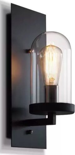 Kinkiet Copel Ścienna lampa retro CGSHADWALL do pokoju szklana czarna