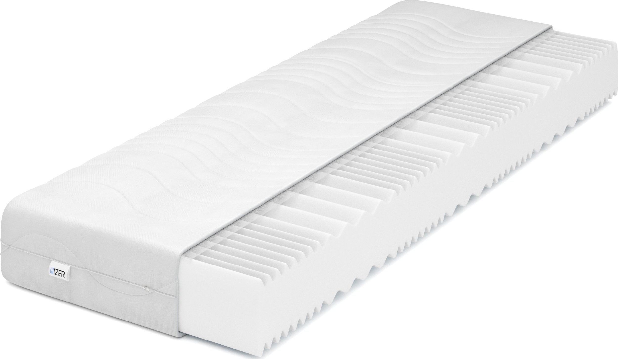 Materac piankowy Fala 160x200 16cm | Dwustronny H3/H3 | 7 stref | Pikowany pokrowiec |