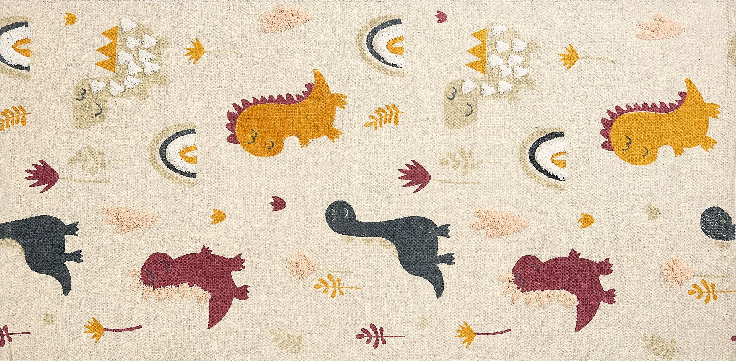 Beliani Dywan dziecięcy bawełniany w dinozaury 80 x 150 cm wielokolorowy TIOP