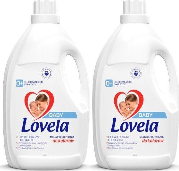 Lovela 2x hipoalergiczne mleczko do prania ubranek niemowlęcych i dziecięcych do kolorów 4,5l