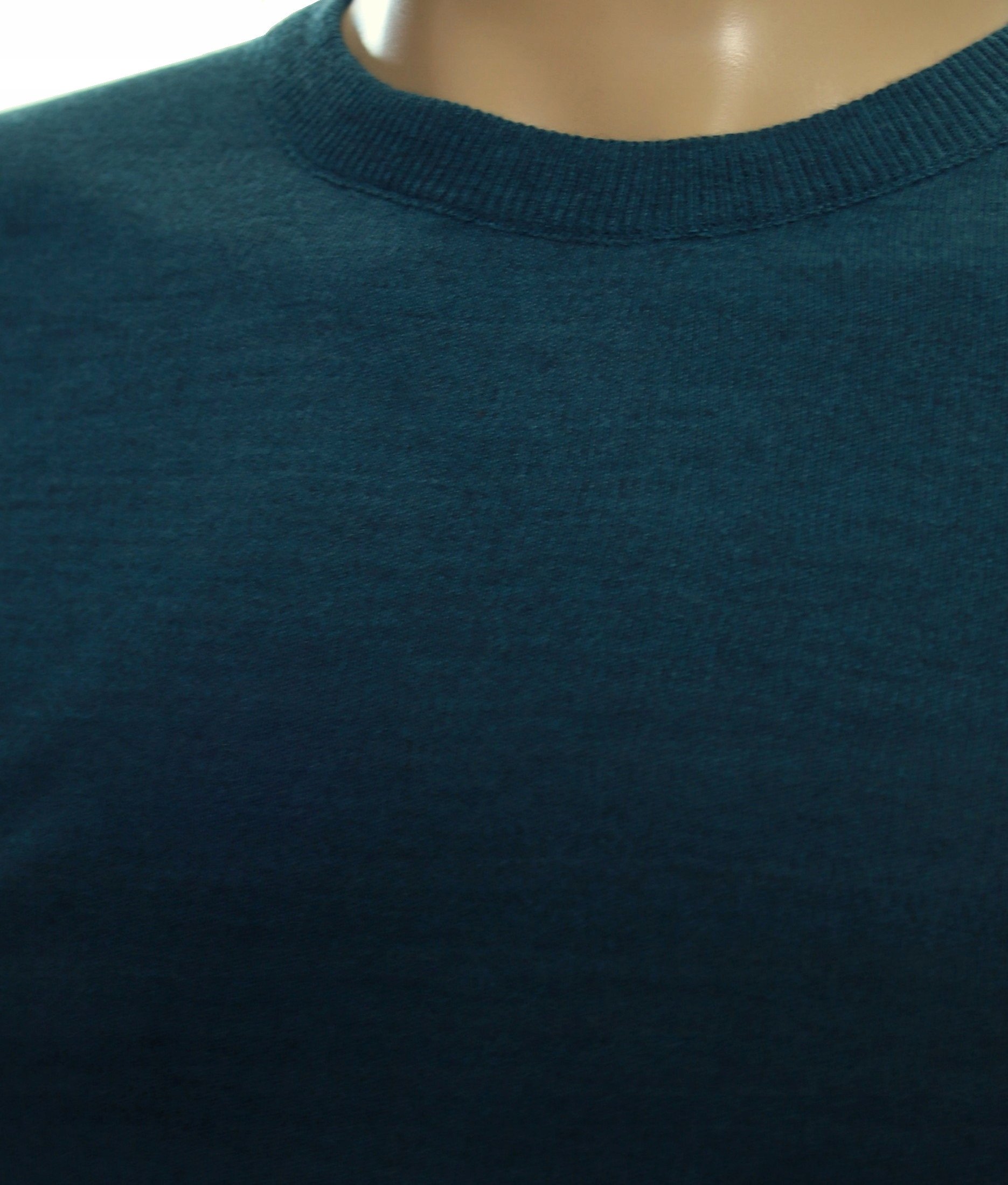 Sweter męski klasyczny gładki wełniany z wełny niegryzący XL morski pertol 1705