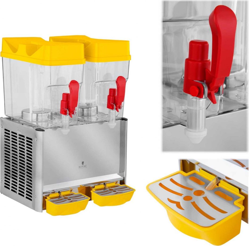 Royal Catering Dyspenser dozownik schładzacz do napojów soków podwójny 2x 18L