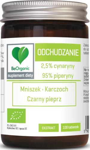 Be Organic TABLETKI WSPOMAGAJĄCE ODCHUDZANIE BIO 100 szt. (401 mg) - BE ORGANIC