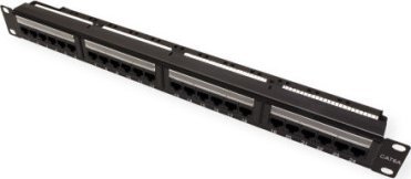 Triton 19 Patch panel MPP24, 1 HU, Cat.6A (klasa EA) (ISO/IEC), 24 porty, czarny RAL 9005