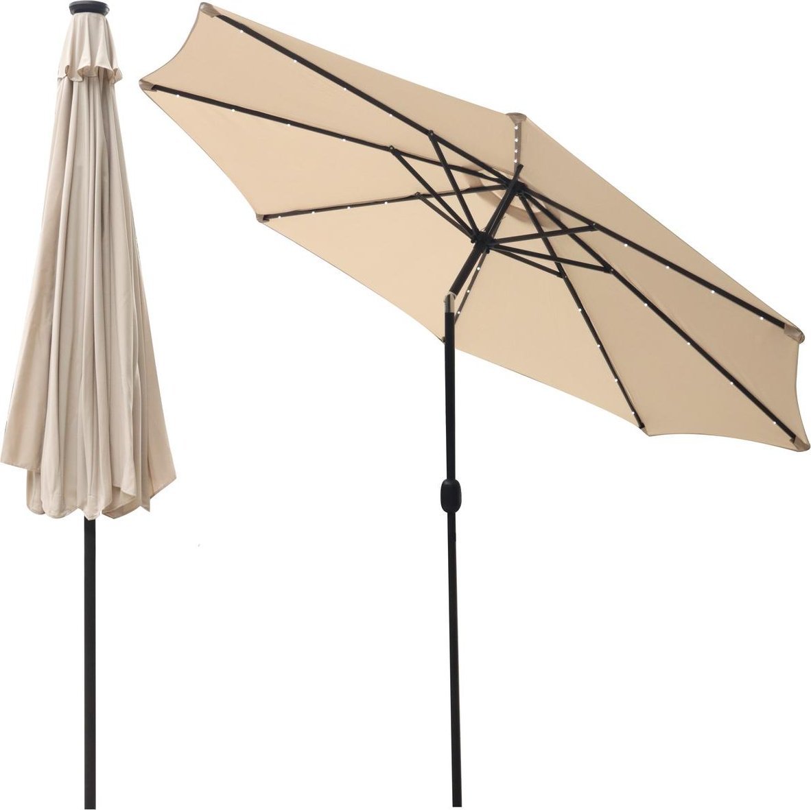 Saska Garden PARASOL OGRODOWY Z OŚWIETLENIEM LED 300CM BEŻOWY