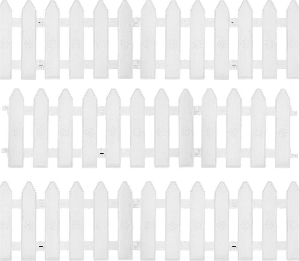 Vilde Płotek ogrodowy, biały, 20x15 cm, 10 sztuk, 200 cm