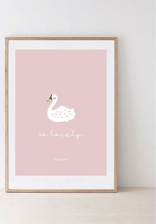 Funkybox Plakat dziecięcy 30x42 Pink swan FUNKYBOX