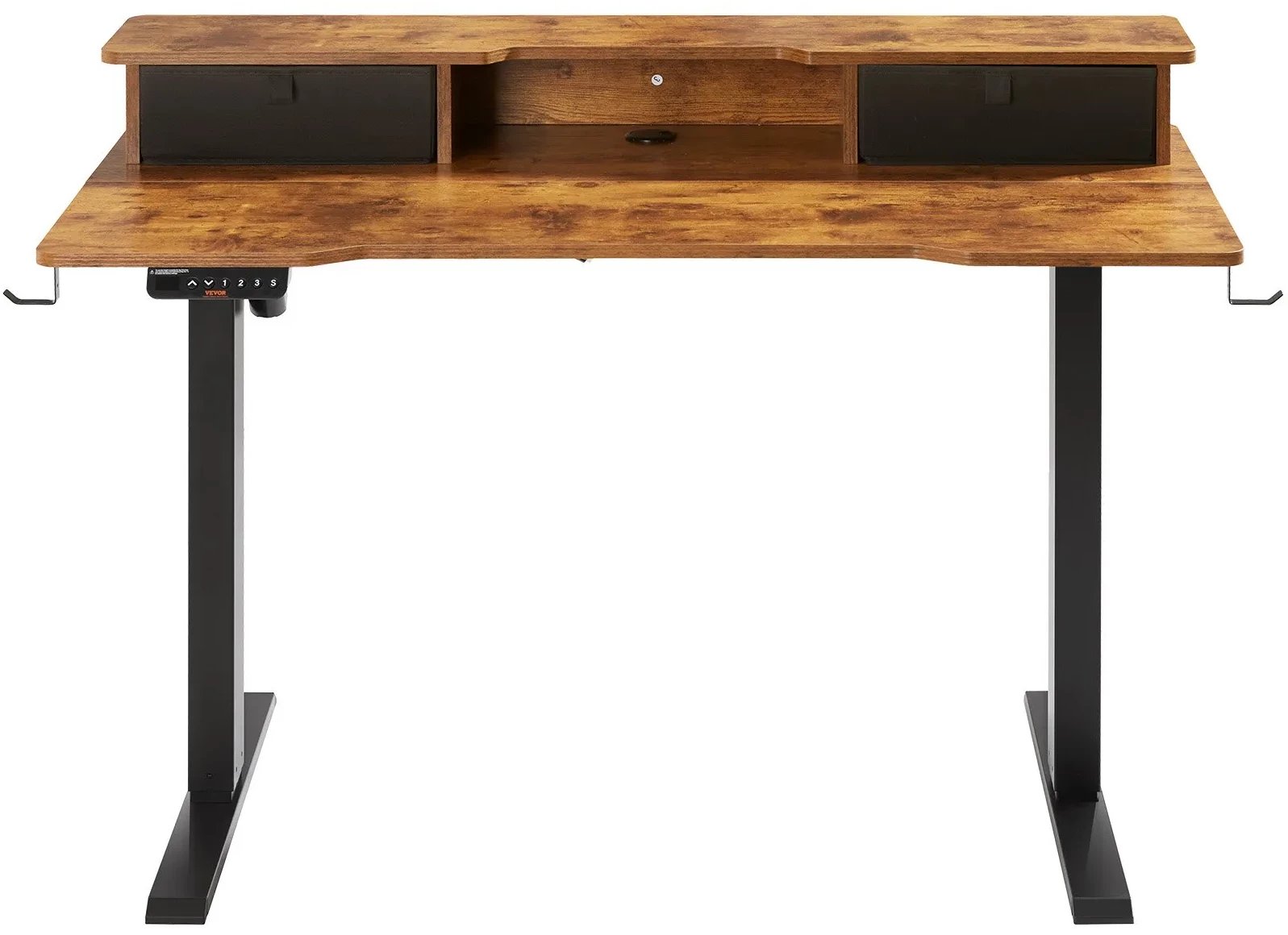 Biurko elektryczne regulowane 120x60cm podwójny monitor stelaż stalowy 80kg