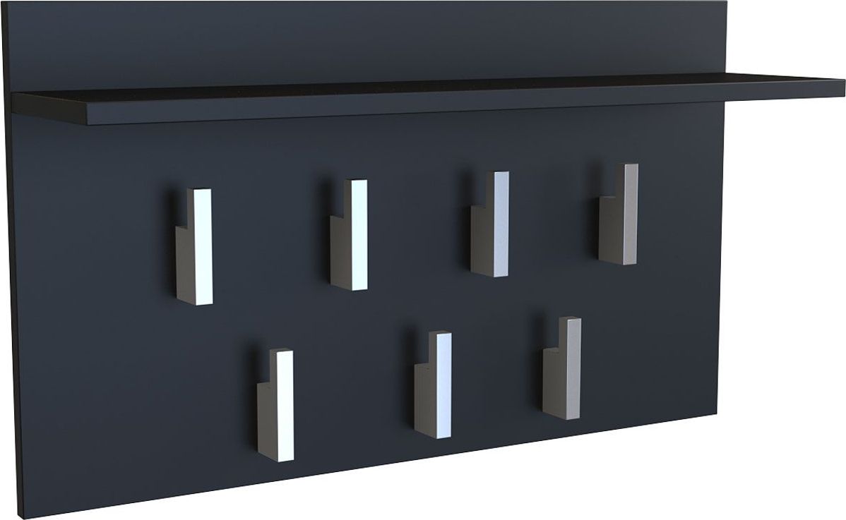 Elior Wieszak ścienny z półką Laran - Czarny