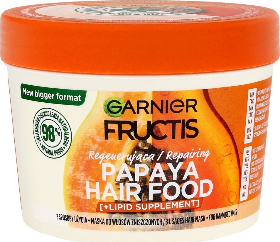 Fructis Hair Food Maska regenerująca do włosów zniszczonychch - Papaya 400ml