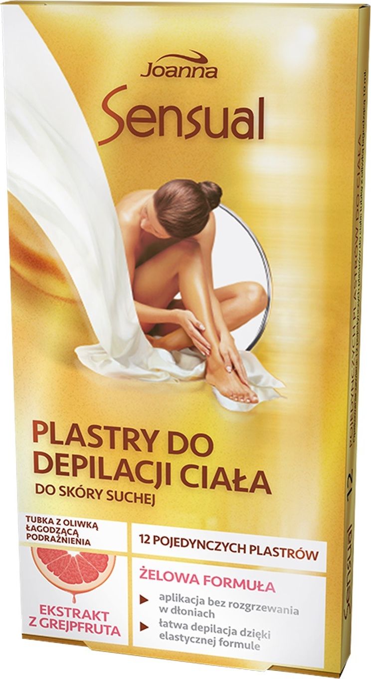 Joanna Sensual plastry do depilacji ciała z ekstraktem z grejpfruta 12szt.